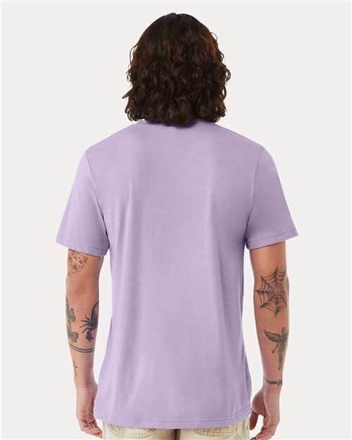 Bella+Canvas 3413 Unisex Triblend Short Sleeve Tee - Dark Lavender Triblend - model back