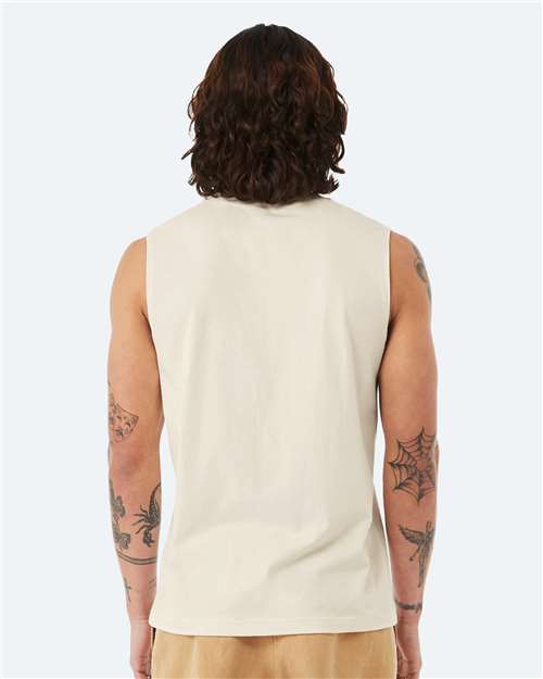 Bella + Canvas 3483 Jersey Muscle Tank - Natural - model back
