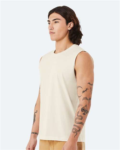 Bella + Canvas 3483 Jersey Muscle Tank - Natural - model side