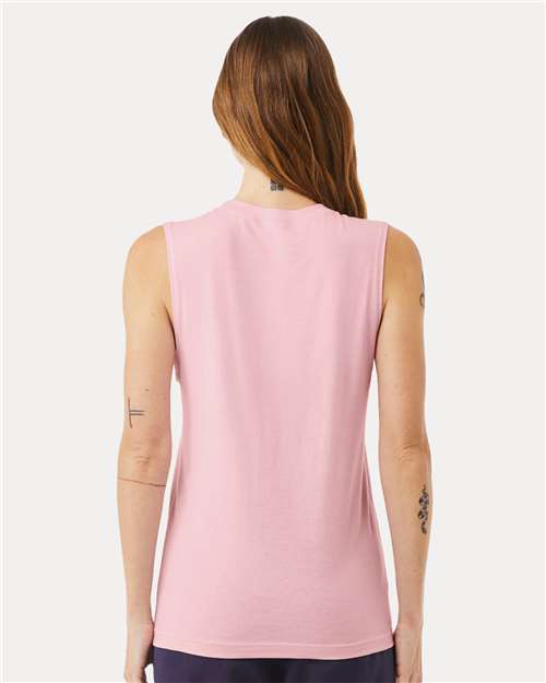 Bella + Canvas 3483 Jersey Muscle Tank - Pink - model back