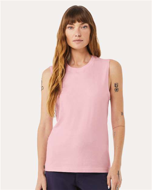 Bella + Canvas 3483 Jersey Muscle Tank - Pink - model front