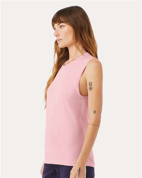 Bella + Canvas 3483 Jersey Muscle Tank - Pink - model side