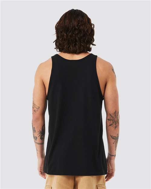 BELLA + CANVAS 3484 Unisex Triblend Tank - Solid Black Triblend - model back