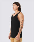 BELLA + CANVAS 3484 Unisex Triblend Tank - Solid Black Triblend - model side