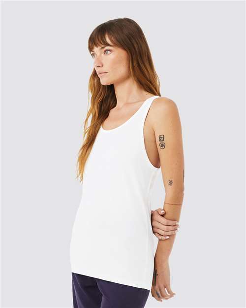 BELLA + CANVAS 3484 Unisex Triblend Tank - Solid White Triblend - model side