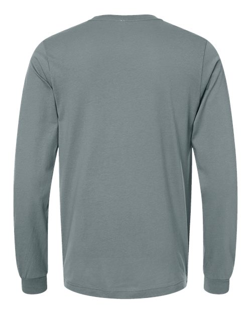 Bella+Canvas 3501 Unisex Jersey Long Sleeve Tee - Blue Storm - back