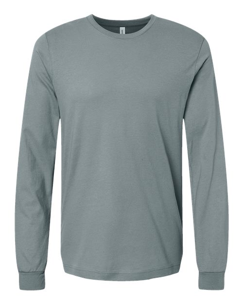 Bella+Canvas 3501 Unisex Jersey Long Sleeve Tee - Blue Storm - flat front