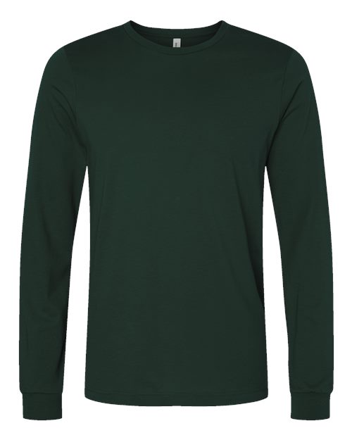 Bella+Canvas 3501 Unisex Jersey Long Sleeve Tee - Forest - flat front