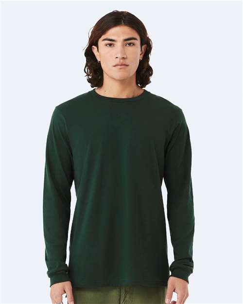 Bella+Canvas 3501 Unisex Jersey Long Sleeve Tee - Forest - model front