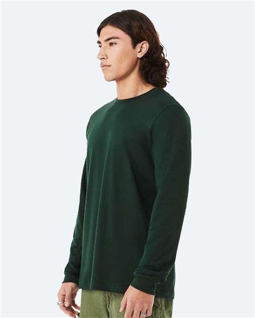 Bella+Canvas 3501 Unisex Jersey Long Sleeve Tee - Forest - model side