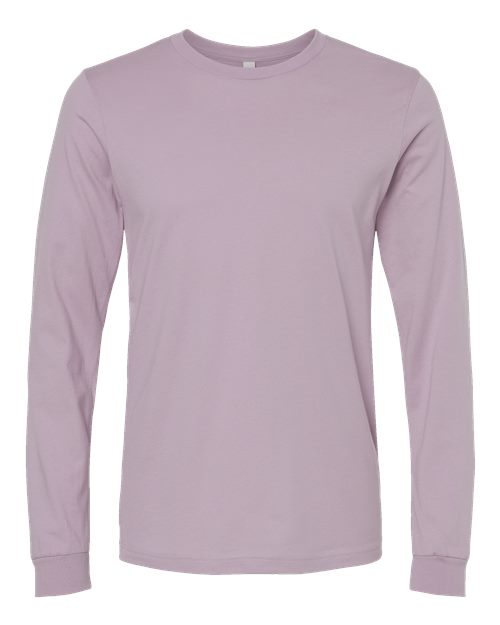 Bella+Canvas 3501 Unisex Jersey Long Sleeve Tee - Light Violet - flat front