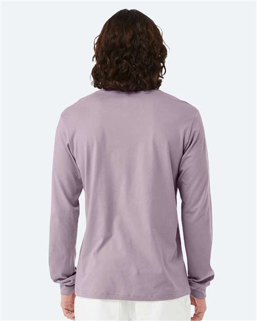 Bella+Canvas 3501 Unisex Jersey Long Sleeve Tee - Light Violet - model back