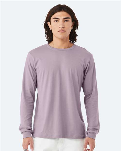 Bella+Canvas 3501 Unisex Jersey Long Sleeve Tee - Light Violet - model front
