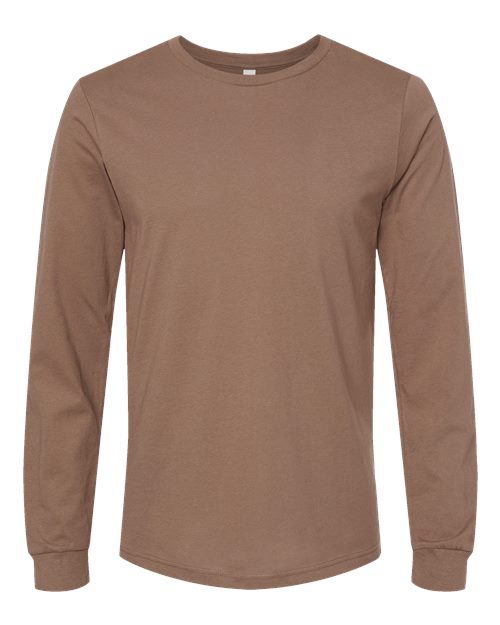 Bella+Canvas 3501 Unisex Jersey Long Sleeve Tee - Vintage Brown - flat front