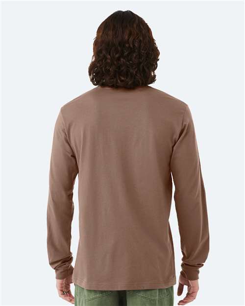 Bella+Canvas 3501 Unisex Jersey Long Sleeve Tee - Vintage Brown - model back
