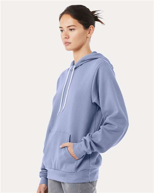 Bella+Canvas 3719 Unisex Sponge Fleece Pullover Hoodie - Lavender Blue - model side