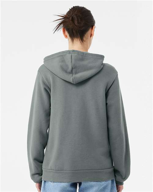 Bella + Canvas 3739 Sponge Fleece Full-Zip Hoodie Sweatshirt - Blue Storm - model back