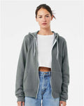 Bella + Canvas 3739 Sponge Fleece Full-Zip Hoodie Sweatshirt - Blue Storm - model front