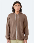 Bella + Canvas BC3739 Sponge Fleece Full-Zip Hoodie Sweatshirt - Vintage Brown - model front