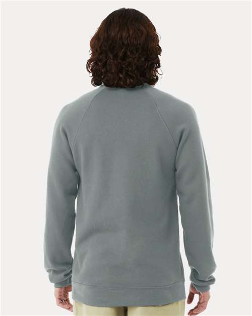 BELLA + CANVAS 3901 Unisex Sponge Fleece Raglan Crewneck Sweatshirt - Blue Storm - model back