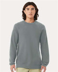 BELLA + CANVAS 3901 Unisex Sponge Fleece Raglan Crewneck Sweatshirt - Blue Storm - model front