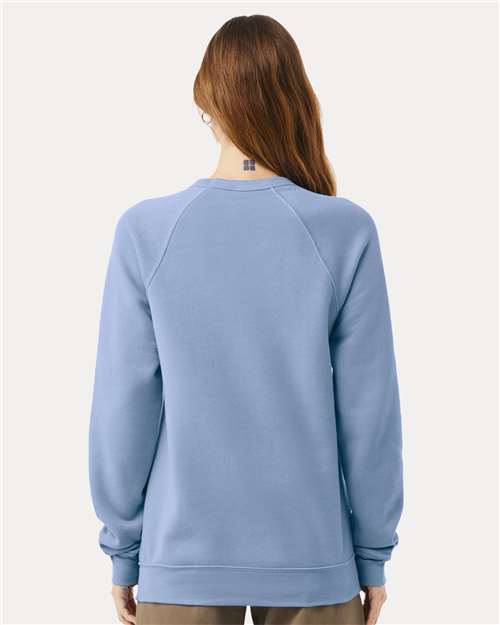 BELLA + CANVAS 3901 Unisex Sponge Fleece Raglan Crewneck Sweatshirt - Lavender Blue - model back