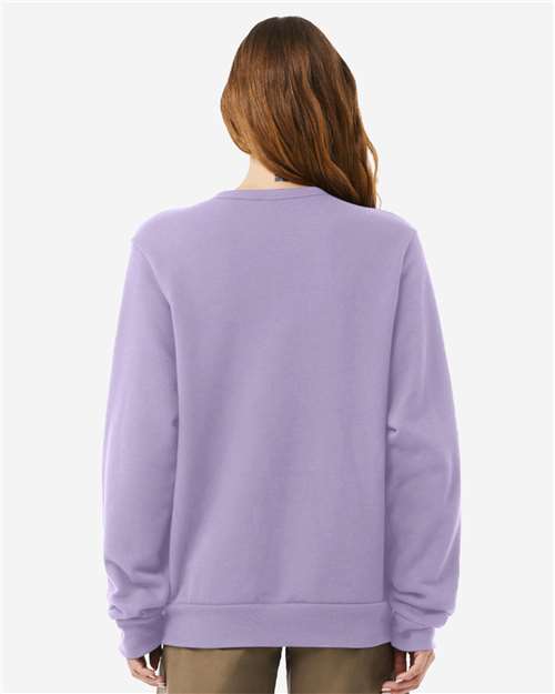 BELLA + CANVAS 3911 Unisex Sponge Fleece Classic Crewneck Sweatshirt - Dark Lavender - model back
