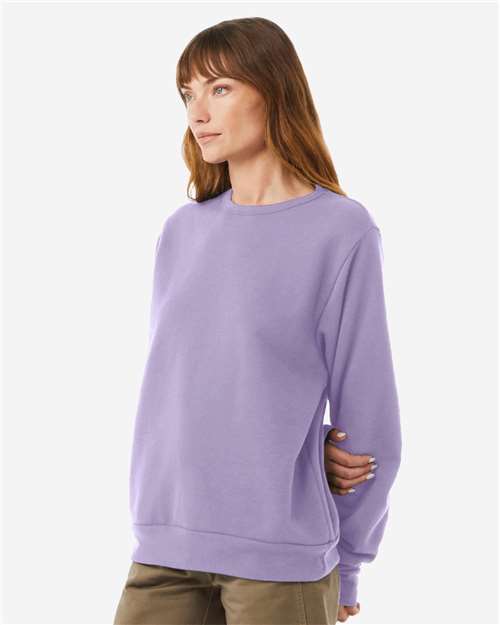 BELLA + CANVAS 3911 Unisex Sponge Fleece Classic Crewneck Sweatshirt - Dark Lavender - model side