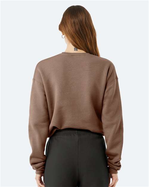 Bella + Canvas 3945 Sponge Fleece Drop Shoulder Crewneck Sweatshirt - Vintage Brown - model back