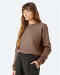 Bella + Canvas 3945 Sponge Fleece Drop Shoulder Crewneck Sweatshirt - Vintage Brown - model side