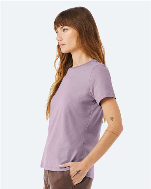 BELLA + CANVAS 6400 Women’s Relaxed Jersey Tee - Light Violet - model side