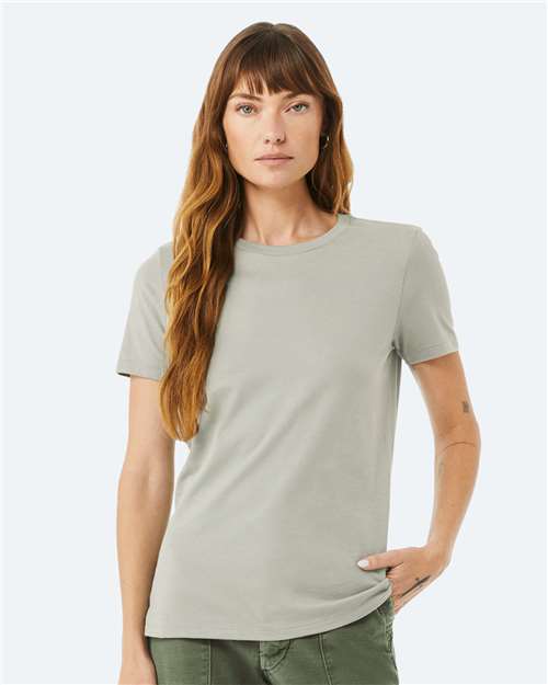 BELLA + CANVAS 6400 Women’s Relaxed Jersey Tee - Thyme - model front