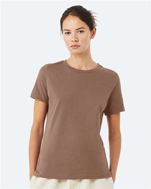 BELLA + CANVAS 6400 Women’s Relaxed Jersey Tee - Vintage Brown - model front