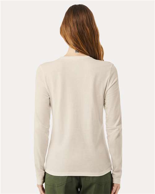 BELLA + CANVAS 6500 Women’s Jersey Long Sleeve Tee - Heather Dust - model back