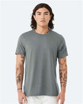 Bella+Canvas 3001CVC Unisex Heather CVC Short Sleeve Tee - Heather Blue Storm - model front