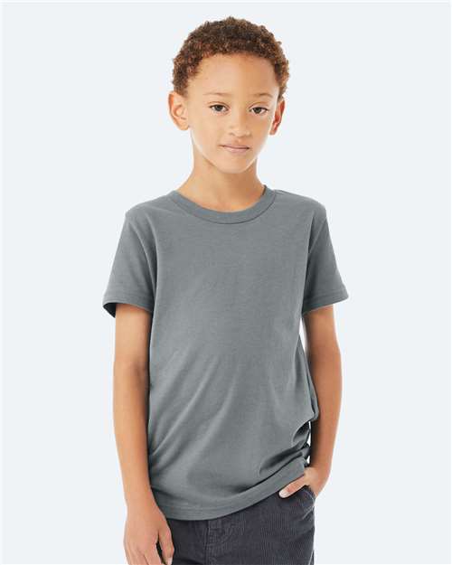 Bella + Canvas 3001Y Youth Jersey Tee - Blue Storm - model front
