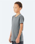 Bella + Canvas 3001Y Youth Jersey Tee - Blue Storm - model side