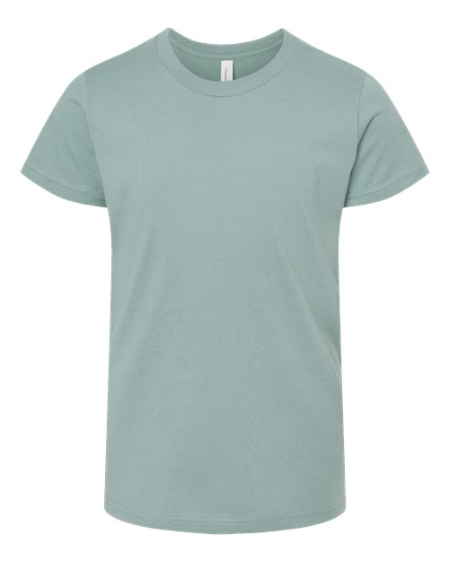Bella + Canvas 3001Y Youth Jersey Tee - Dusty Blue - flat front