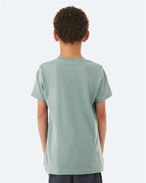 Bella + Canvas 3001Y Youth Jersey Tee - Dusty Blue - model back