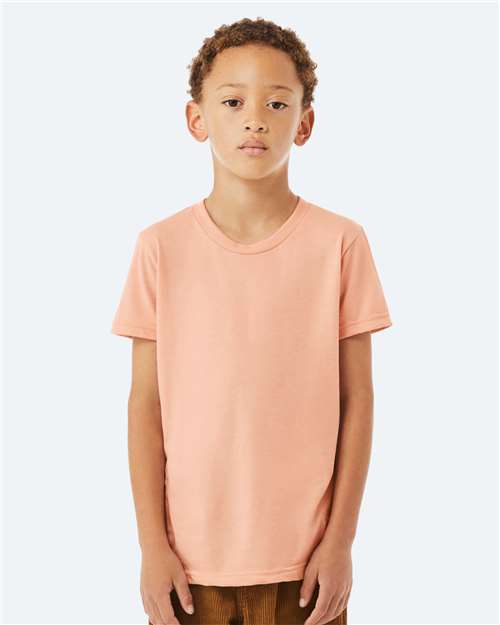 Bella + Canvas 3001Y Youth Jersey Tee - Peach - model front