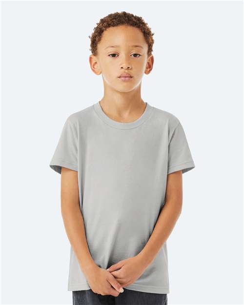 Bella + Canvas 3001Y Youth Jersey Tee - Solid Athletic Grey - model front