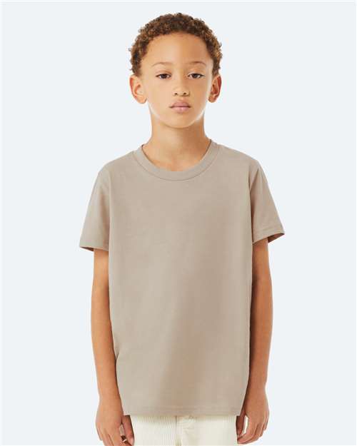 Bella + Canvas 3001Y Youth Jersey Tee - Tan - model front