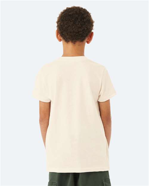 BELLA + CANVAS 3001YCVC Youth CVC Jersey Tee - Heather Natural - model back