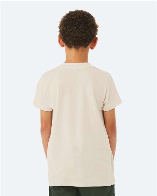 BELLA + CANVAS 3413Y Youth Triblend Tee - Solid Natural Triblend - model back