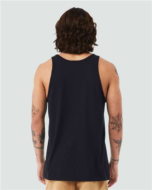 BELLA + CANVAS 3480CVC Unisex Heather CVC Tank - Solid Black Blend - model back