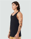 BELLA + CANVAS 3480CVC Unisex Heather CVC Tank - Solid Black Blend - model side
