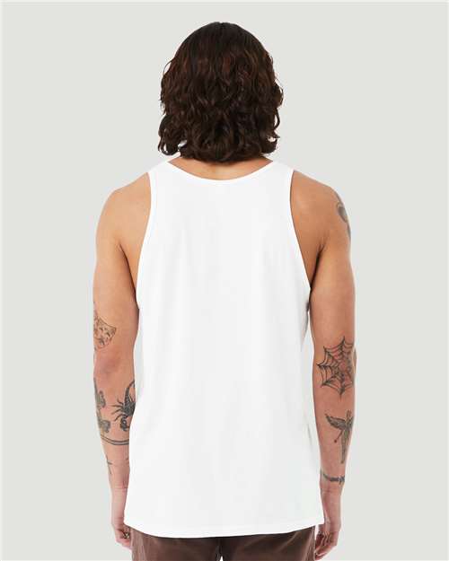 BELLA + CANVAS 3480CVC Unisex Heather CVC Tank - Solid White Blend - model back