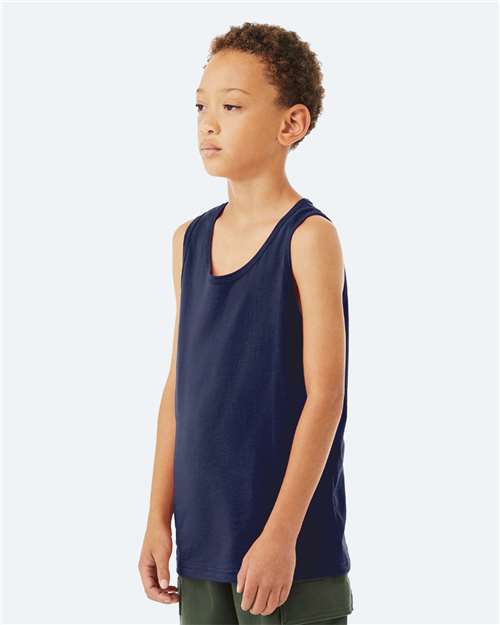 BELLA + CANVAS 3480Y Youth Jersey Tank - Navy - model side
