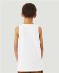 BELLA + CANVAS 3480YCVC Youth Heather CVC Tank - Solid White Blend - model back