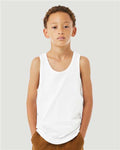 BELLA + CANVAS 3480YCVC Youth Heather CVC Tank - Solid White Blend - model front